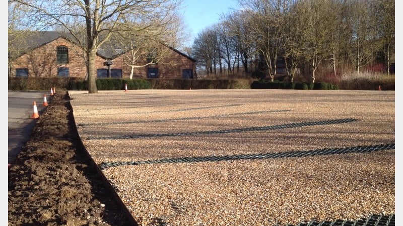 Gravelling the visitors car park ready for the spring re-opening