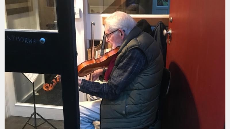 Michael Connellan playing violin