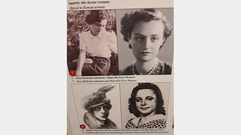 Some of the women Italian Resistance members who'd been incarcerated in the SS headquarters in Rome during WWII.