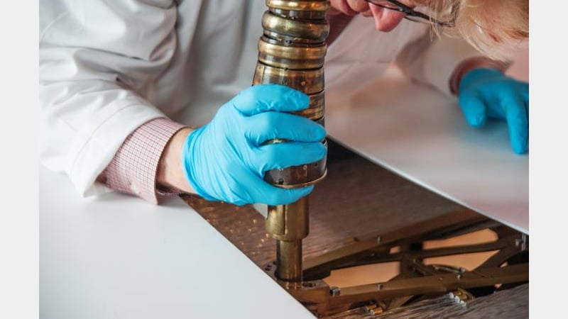 Matthew Read works on the Silver Swan