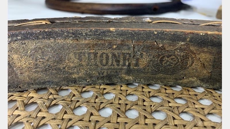 Figure 3: manufacturer’s label needed restoring and cleaning