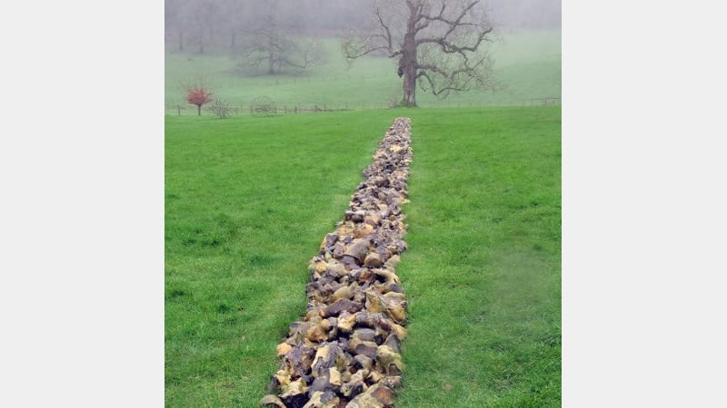 Richard Long - Tame Buzzard Line, 2001. New Art Centre.