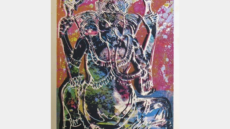 Ganesha (gold), Screenprint on gold paper.