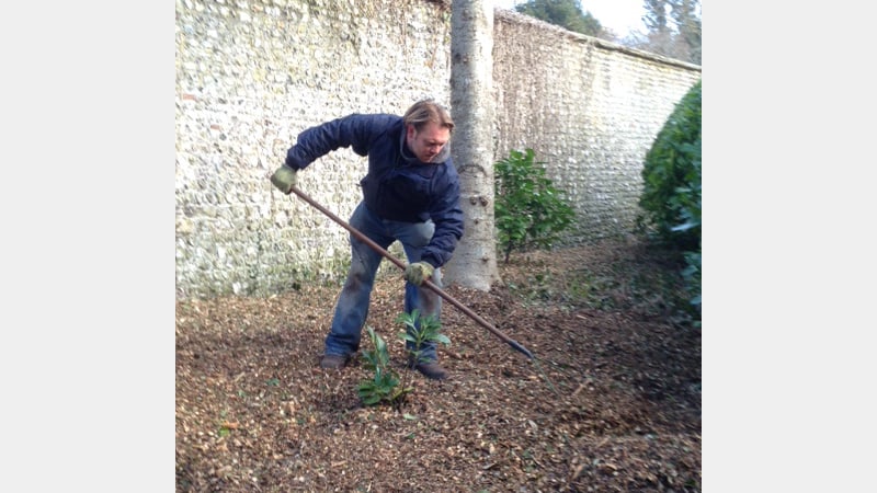 Volunteer gardners helping at West Dean Gardens