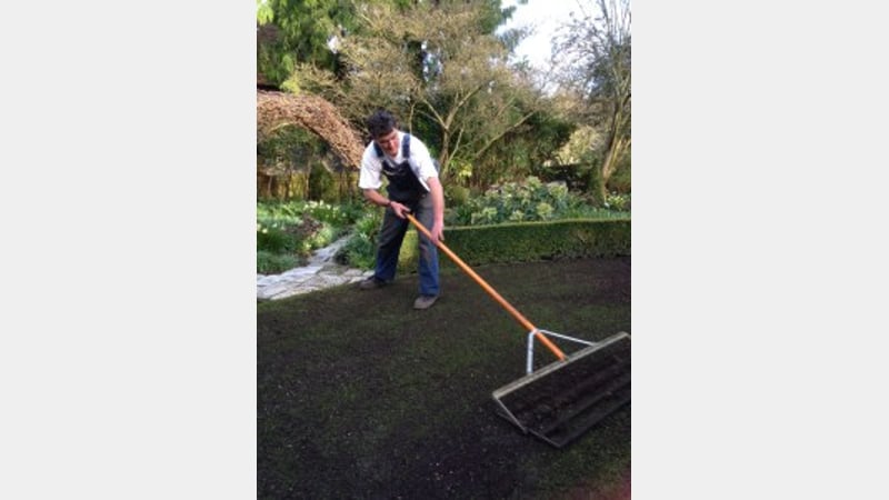 Jim Buckland Gardens Manager with his lute