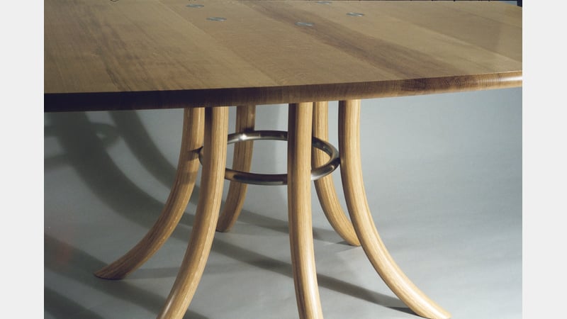 Tom Kealy Table detail Oak Steel