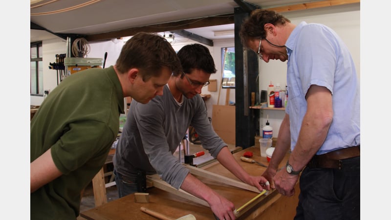 Tom Kealy with students