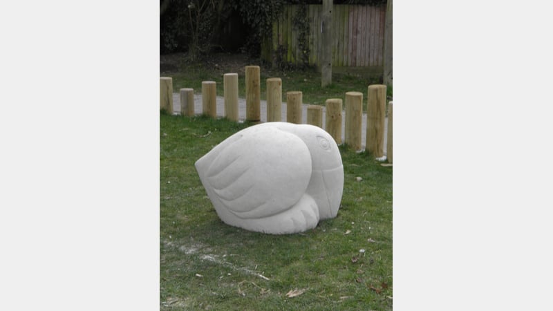 Paula Haughney pecking limestone