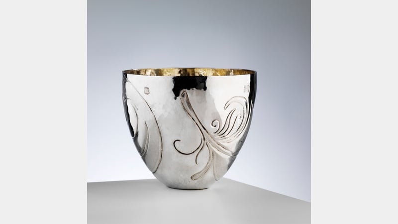 Light as a Feather Tumbler, Chased silver with gilt interior