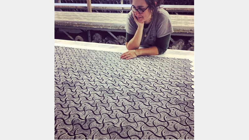 Sarah Burns in the factory