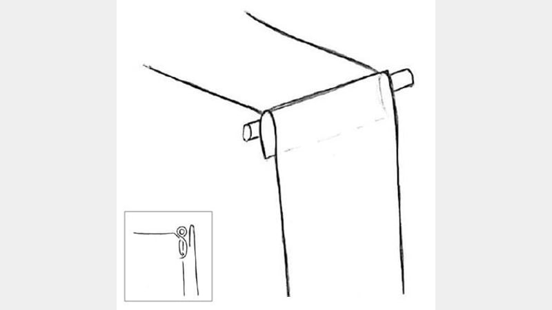 Figure 3: covering material turned in at the spine