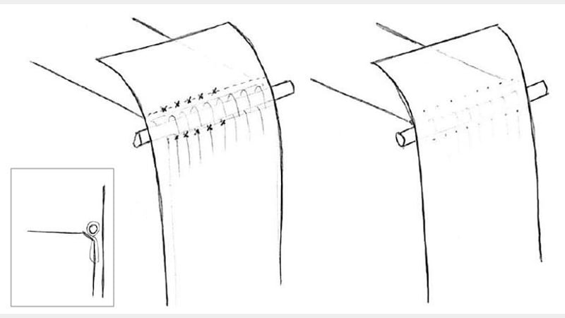 Figure 17: Marking the position of the tie-downs on the spine material