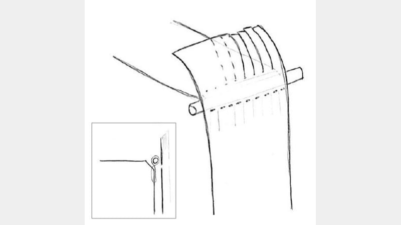 Figure 19: Cutting the excess material into a comb-like structure along the marks of the tie-downs