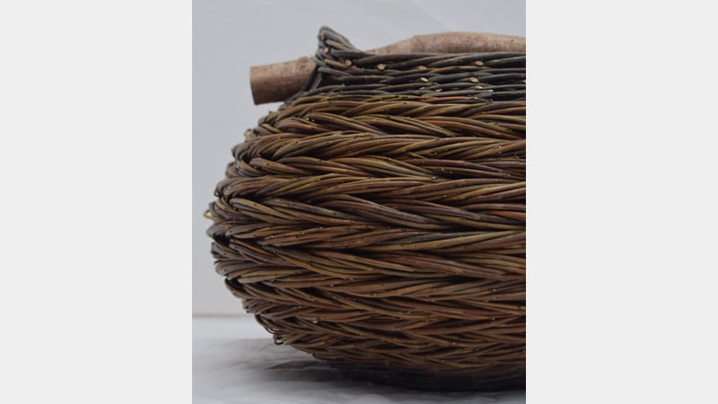 Herringbone weave basket - close up