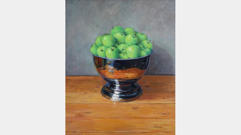 Bowl of green apples, George Popesco