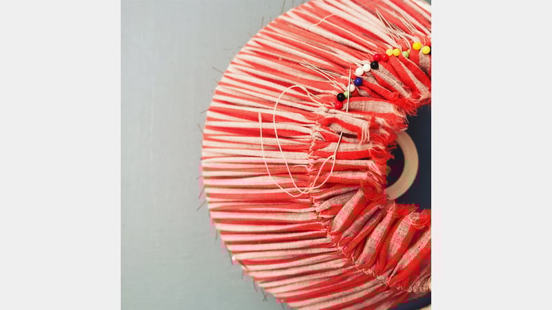 Eloise Scotland, red stripe lampshade