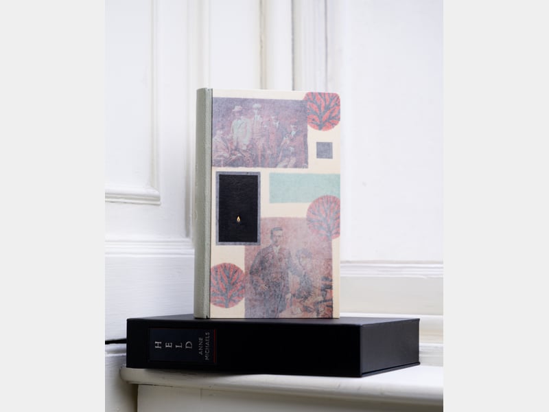 Bespoke bound copy of Anne Michael’s Held by designer Glenn Bartley © Ben Watkins for the Booker Prize Foundation