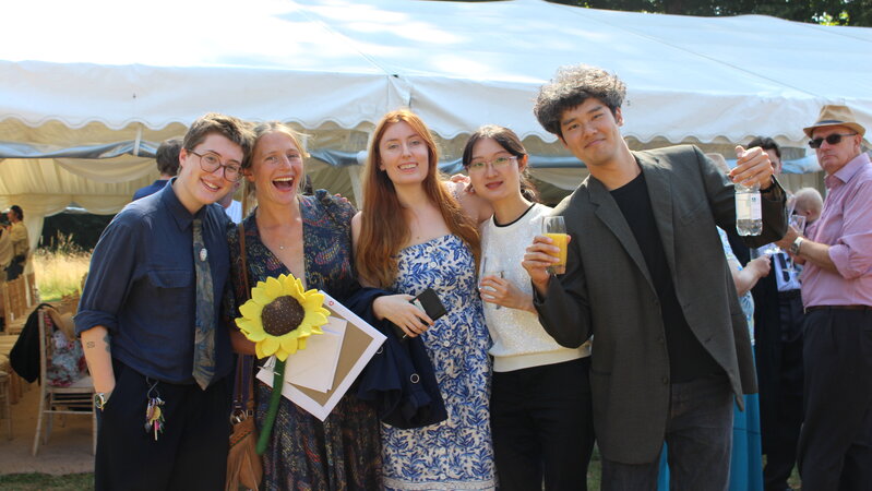 Students celebrating after graduation