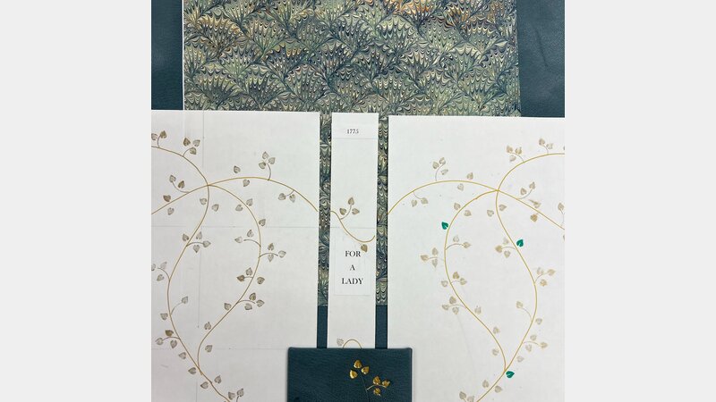 West Dean student, Marci working on Jane Austen’s 250th birthday book