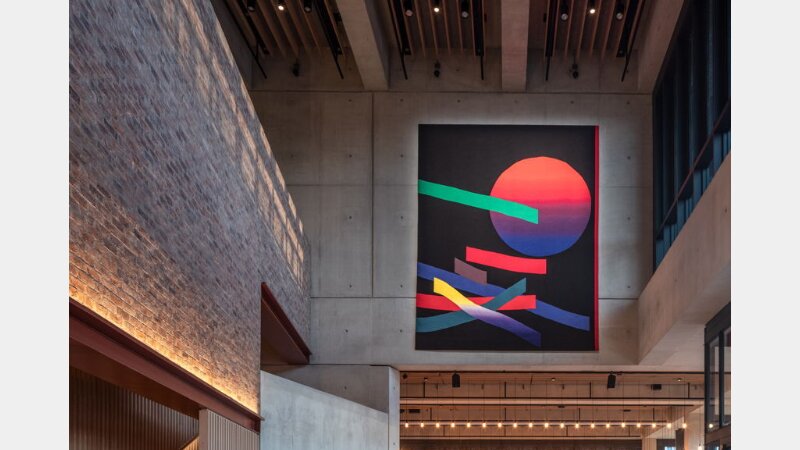 Tapestry for Eva Rothschild made by West Dean Tapestry Studio