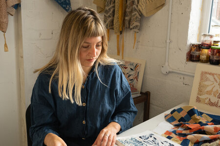 Sophie Bowen in the studio. Anna Clark photography